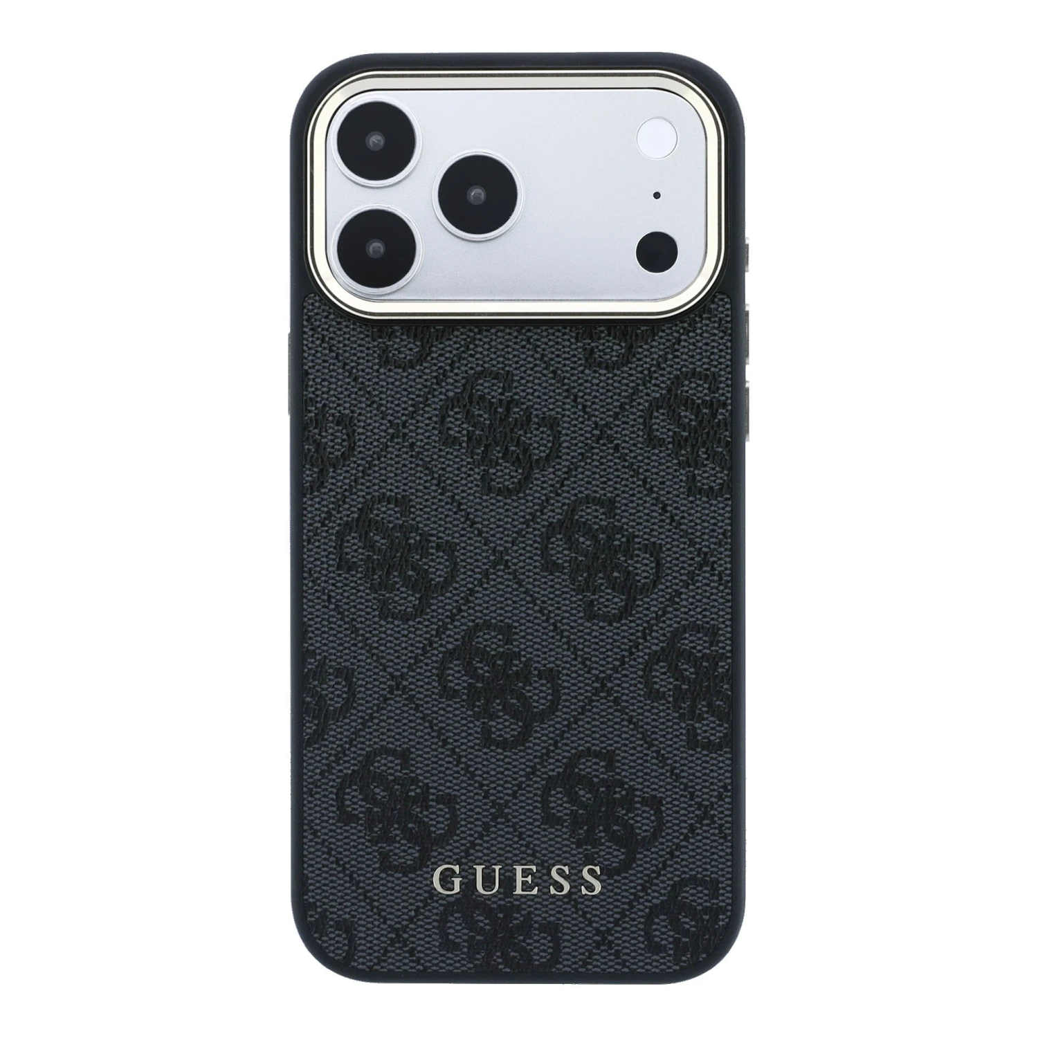 Guess PU Leather 4G Gold Frame MagSafe Zadní Kryt pro iPhone 18 Pro Black