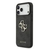 Guess PU 4G Metal Logo Zadní Kryt pro iPhone 18 Pro Max Grey