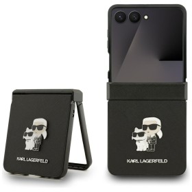 Karl Lagerfeld PU Saffiano Karl and Choupette Zadní Kryt pro Samsung Galaxy Z Flip 8 Black