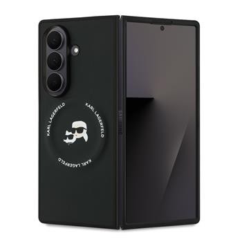 Zadní kryt Karl Lagerfeld PU Karl and Choupette Heads Magnetic pro Samsung Galaxy Z Fold7, černá