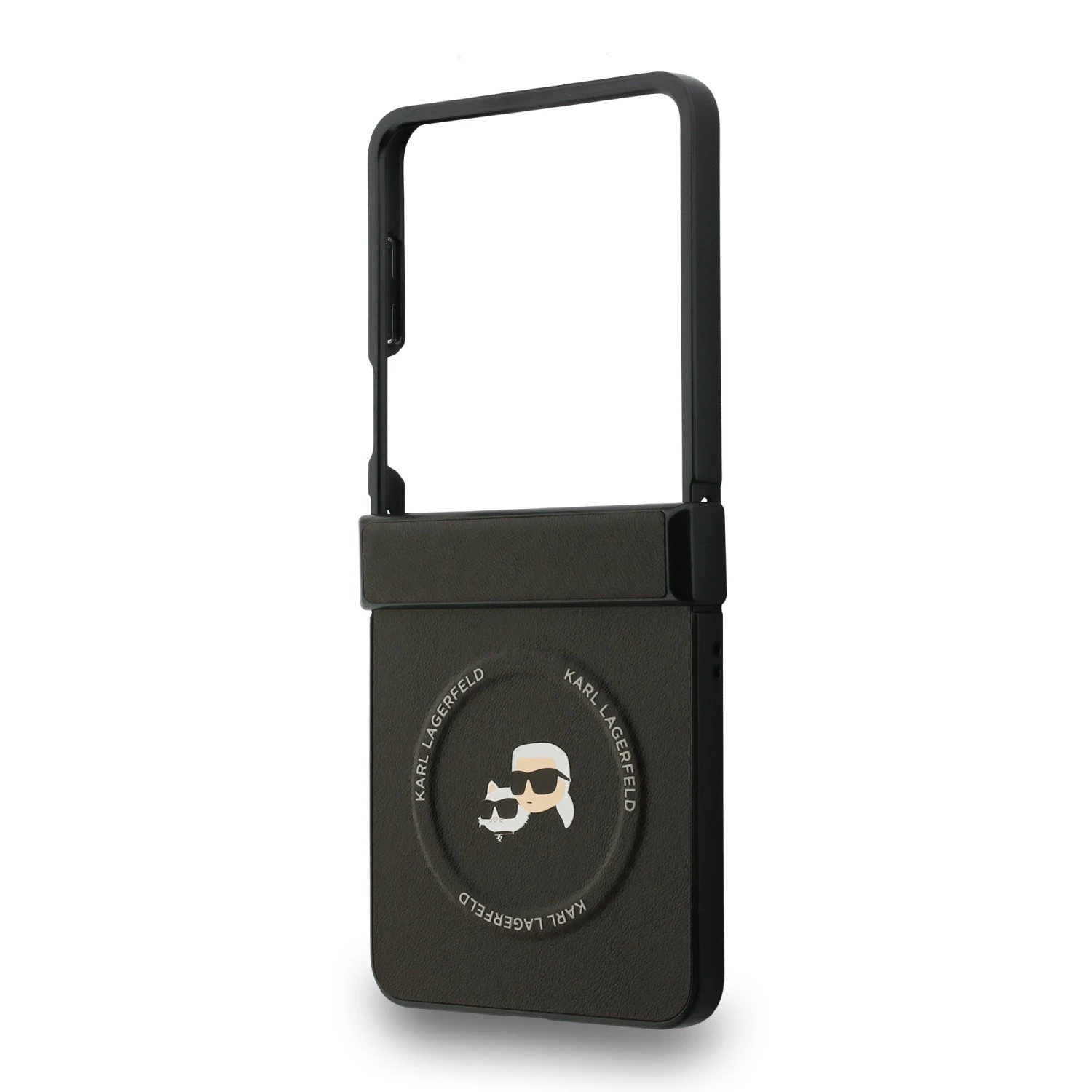 Karl Lagerfeld PU Karl and Choupette Heads Magnetic Zadní Kryt pro Samsung Galaxy Z Flip 7 Black