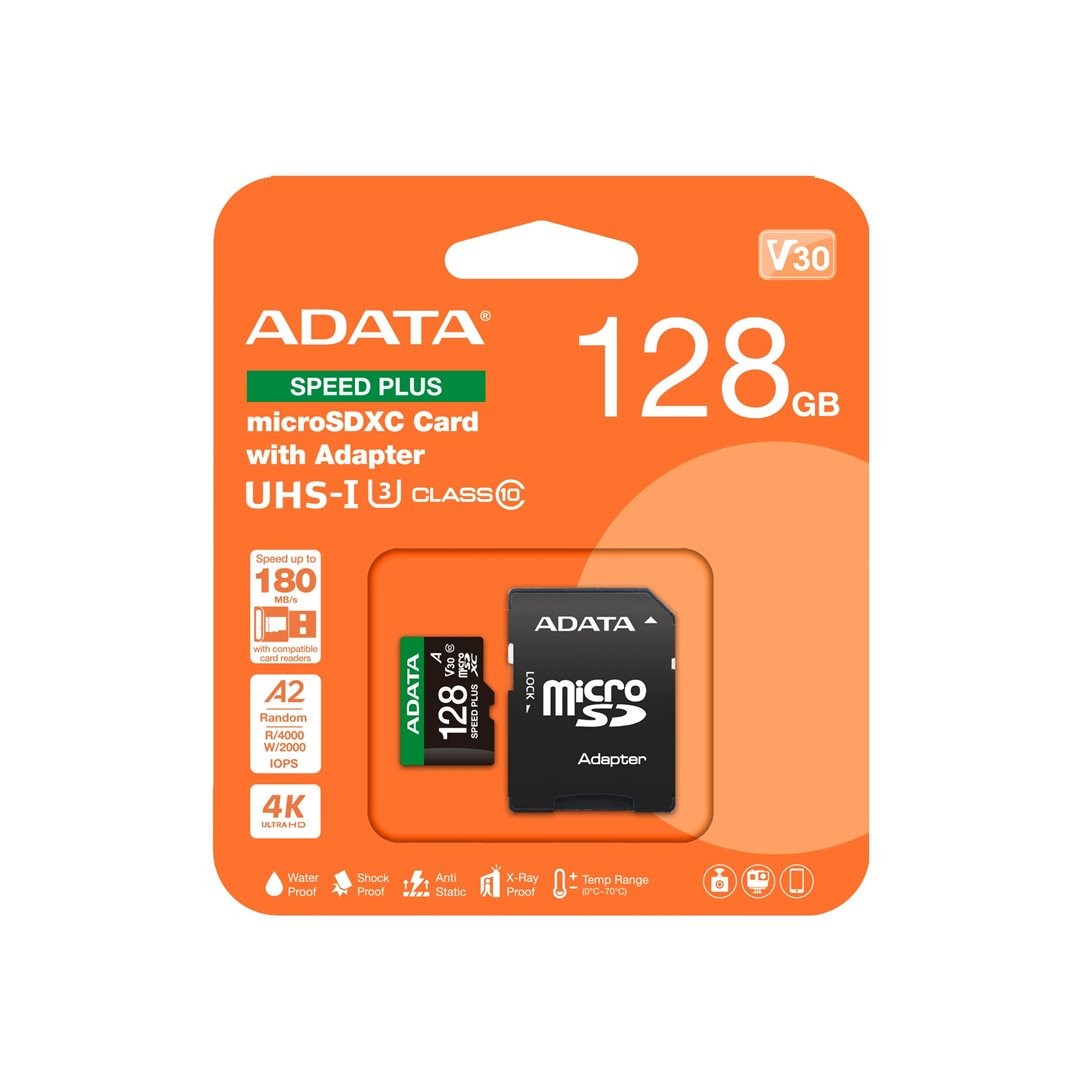 Adata Speed Plus /MicroSD/128GB/UHS-I U3/Class 10/ + Adaptér