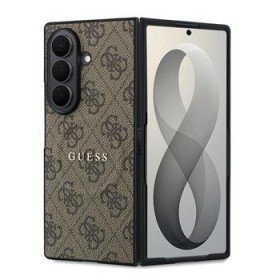 Guess PU Leather 4G Magnetic Zadní Kryt pro Samsung Galaxy Z Fold 8 Ultra Brown