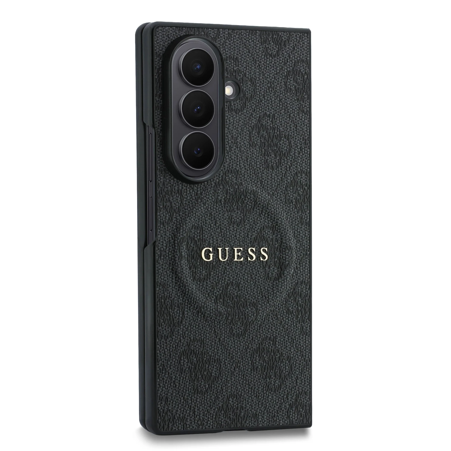 Guess PU Leather 4G Magnetic Zadní Kryt pro Samsung Galaxy Z Fold 8 Ultra Black