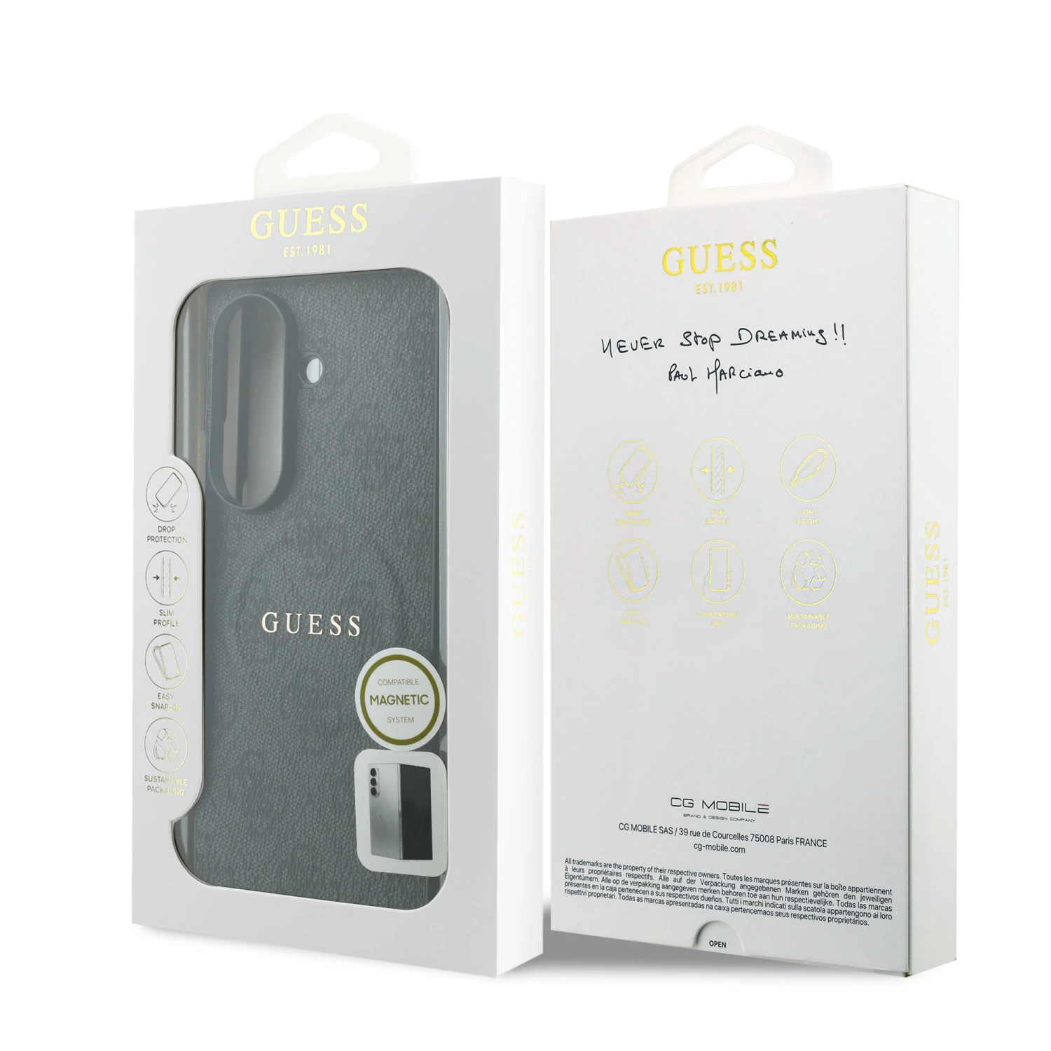 Guess PU Leather 4G Magnetic Zadní Kryt pro Samsung Galaxy Z Fold 8 Ultra Black