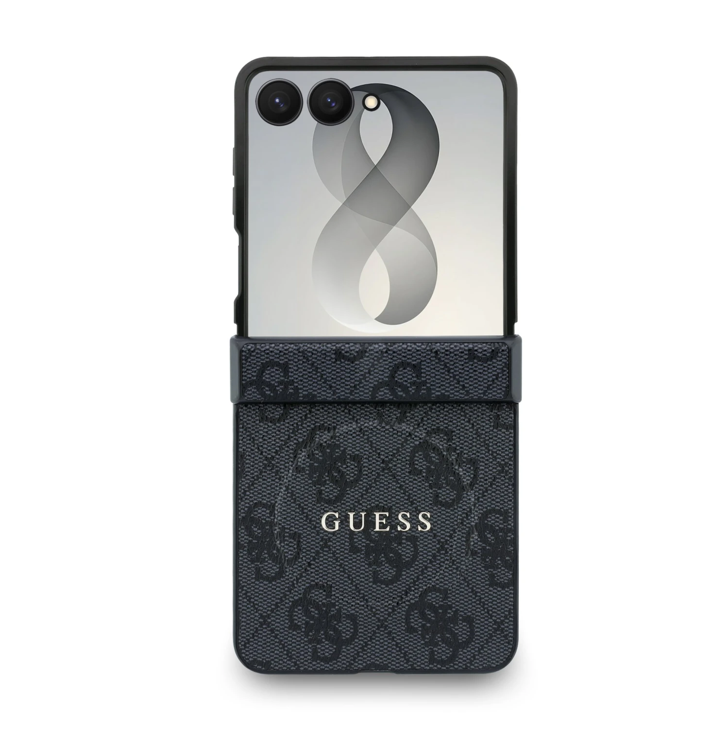 Guess PU Leather 4G Magnetic Zadní Kryt pro Samsung Galaxy Z Flip 8 Black