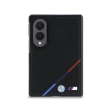 BMW M PU Perforated Tricolor Stripe Magnetic Zadní Kryt pro Samsung Galaxy Z Fold 8 Black