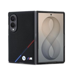BMW M PU Perforated Tricolor Stripe Magnetic Zadní Kryt pro Samsung Galaxy Z Fold 8 Black