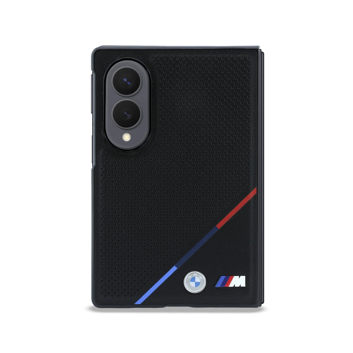 BMW M PU Perforated Tricolor Stripe Magnetic Zadní Kryt pro Samsung Galaxy Z Fold 8 Black