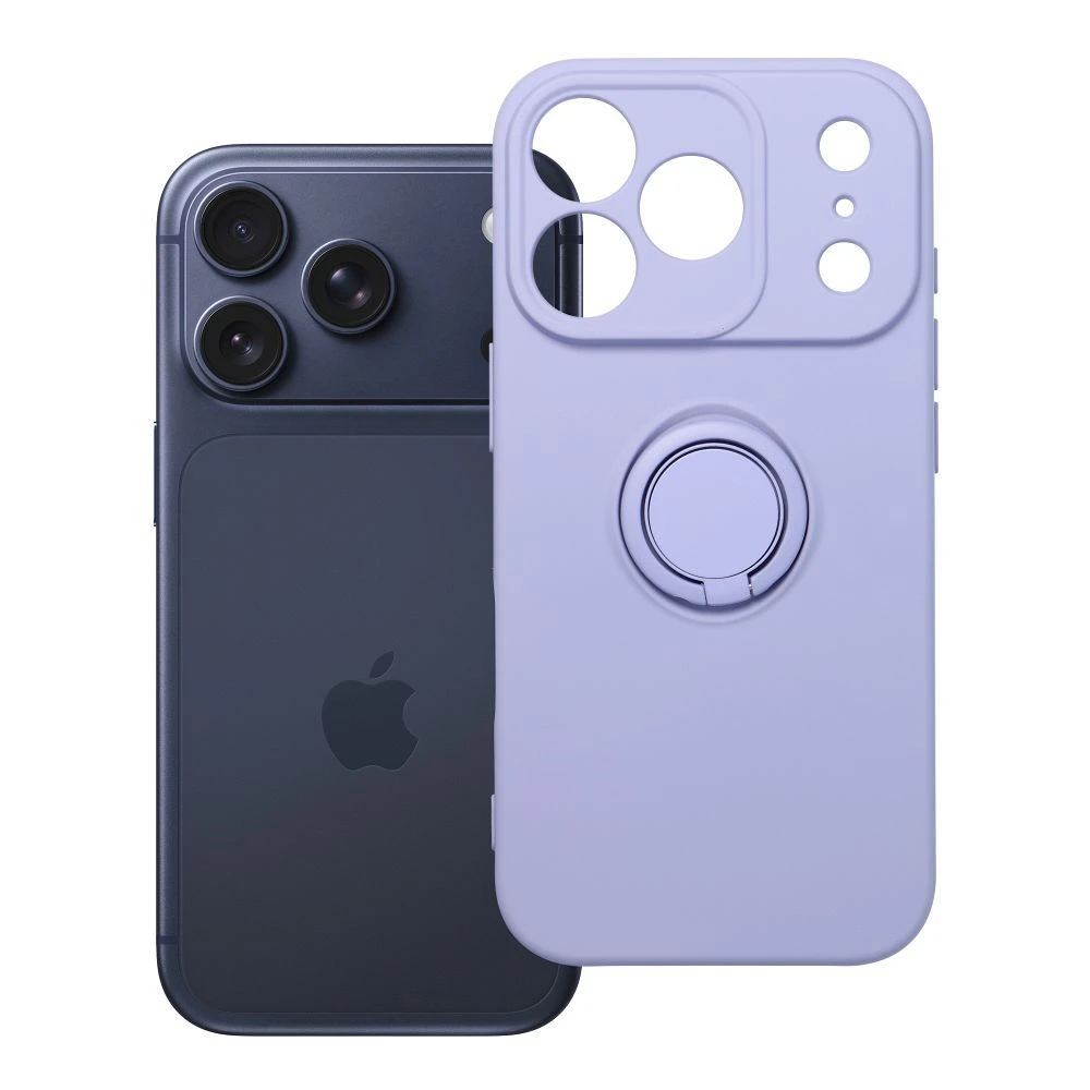 Case for iPhone 17 Pro / 18 Pro (low camera edge) Silicone Ring purple
