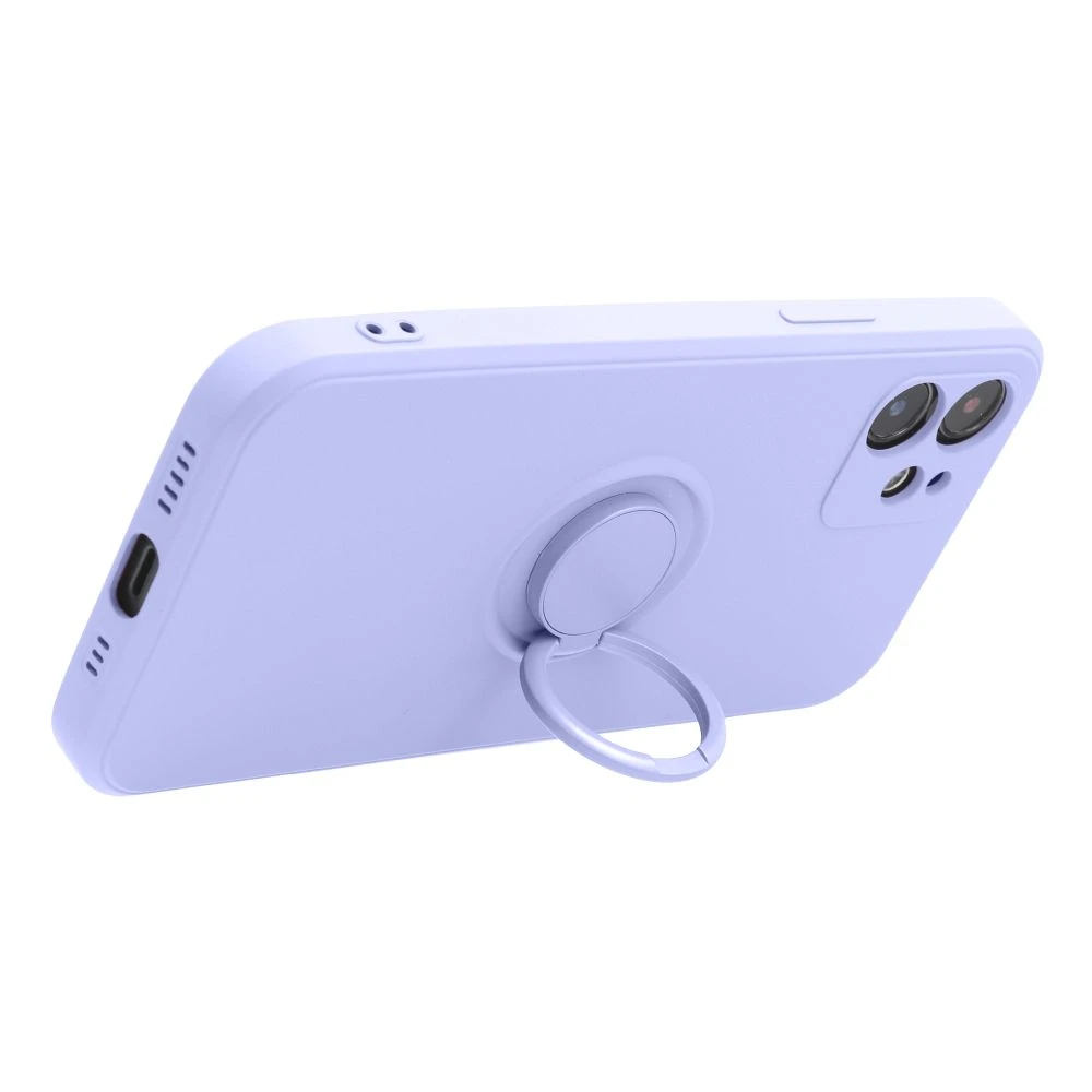 Case for iPhone 17 Pro / 18 Pro (low camera edge) Silicone Ring purple