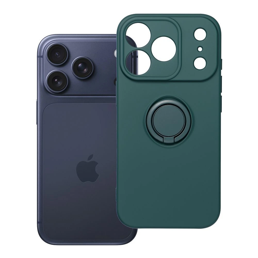 Case for iPhone 17 Pro / 18 Pro (low camera edge) Silicone Ring green