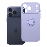 Case for iPhone 17 Pro Max / 18 Pro Max (low camera edge) Silicone Ring purple