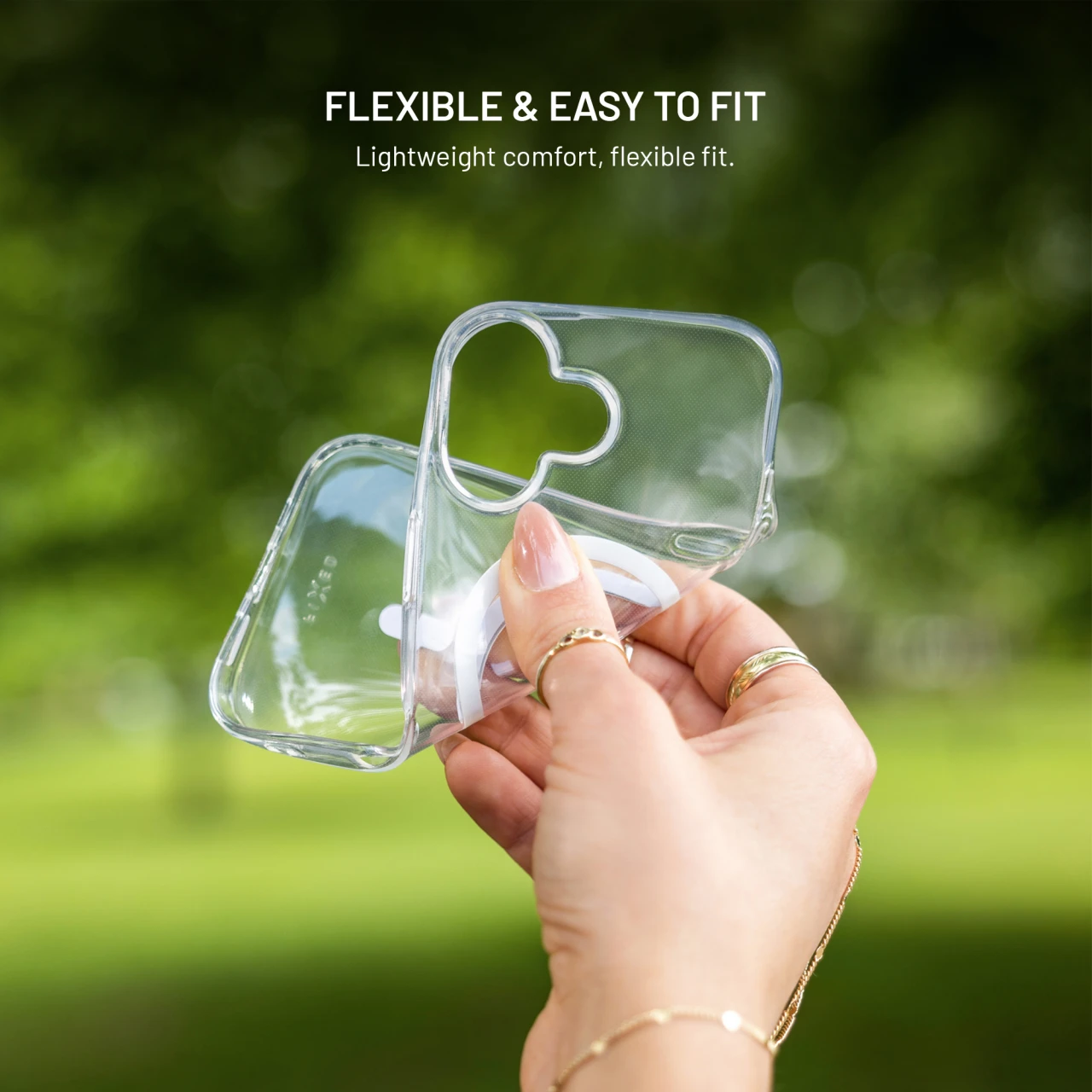 TPU gelový kryt FIXED MagStory AntiUV s podporou MagSafe pro Apple iPhone 15 Pro, čirý
