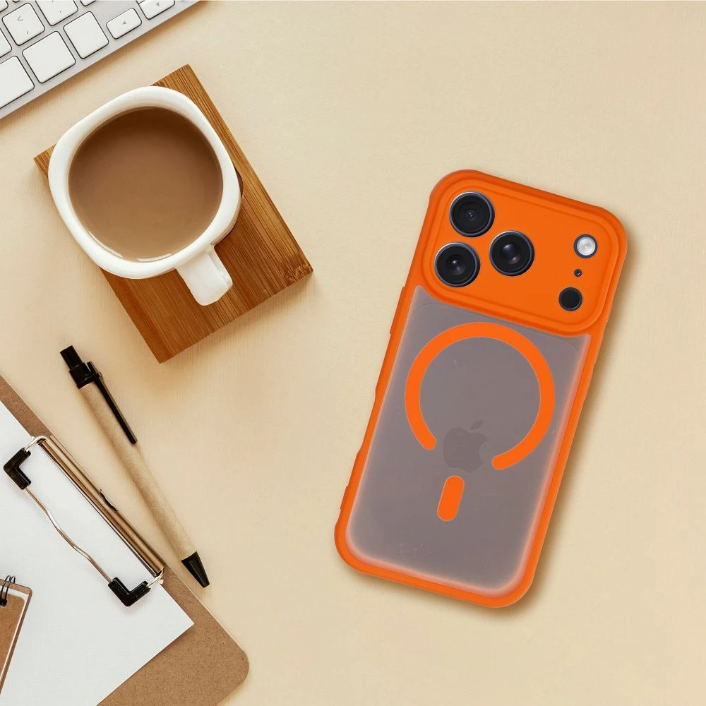 Case for Samsung A57 Full Matte Mag Cover compatible with MagSafe orange