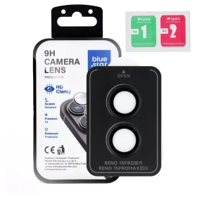 Tempered Glass Camera Lens Protector for Oppo Reno 15 PRO Blue Star Easy Install black