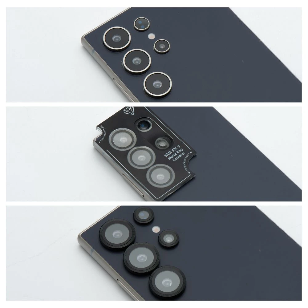 Tempered Glass Camera Lens Protector for Samsung S26 PLUS Blue Star Easy Install black