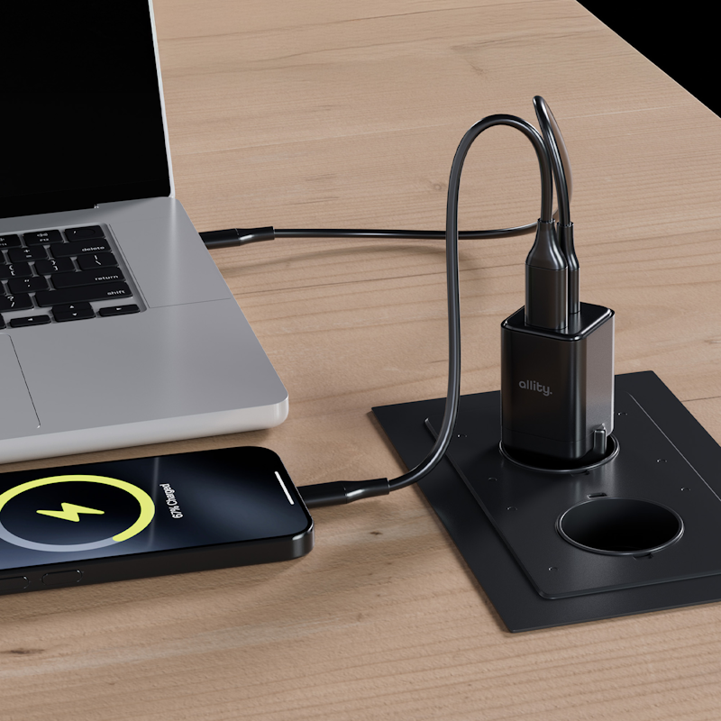 Nabíječka do sítě Allity ATC-01-30WAC 30W, 1xUSB, 1xUSB-C, černá