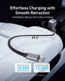 Nabíječka do auta Anker Nano 75W s navíjecím kabelem USB-C, šedá