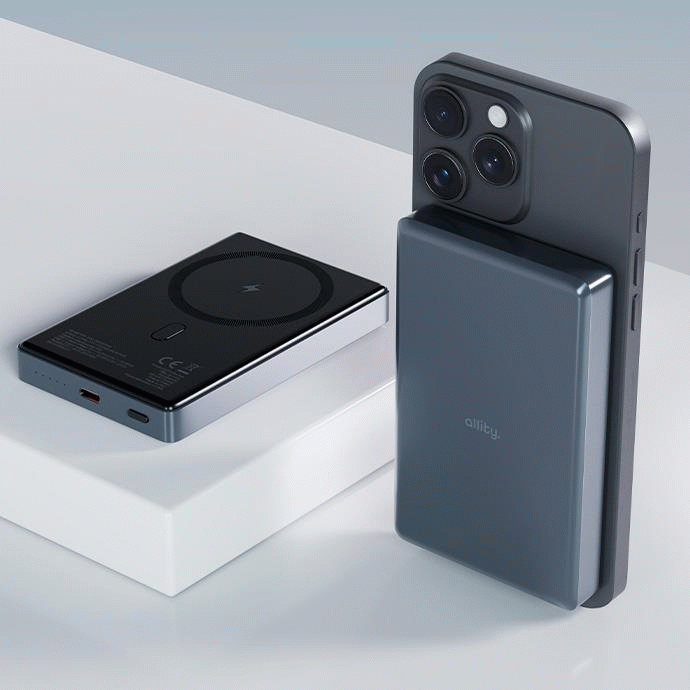 Bezdrátová powerbanka Allity APB-300 10000mAh, 20W, šedá