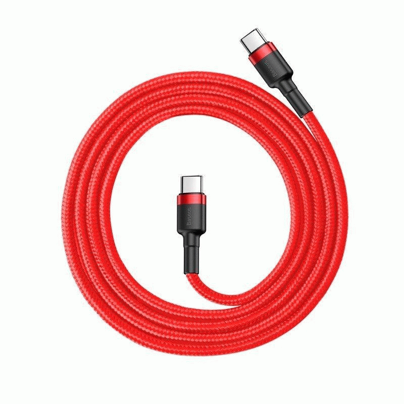 Kabel Baseus Cafule USB-C/USB-C 1m 60W, červená