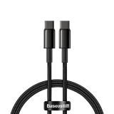 Datový kabel Baseus Tungsten Gold USB-C/USB-C 2m 100W, černá