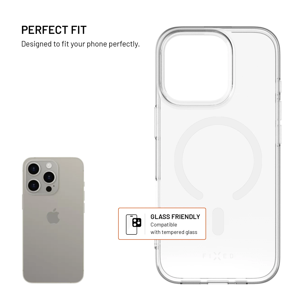 TPU gelový kryt FIXED MagStory AntiUV s podporou MagSafe pro Xiaomi Redmi Note 15 4G, čirý