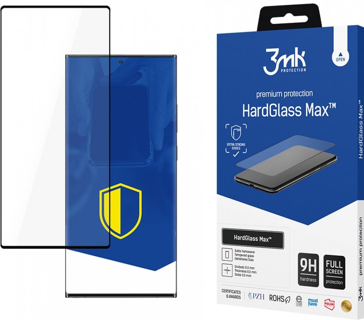 Tvrzené sklo 3mk HardGlass Max pro Xiaomi 17T, černá