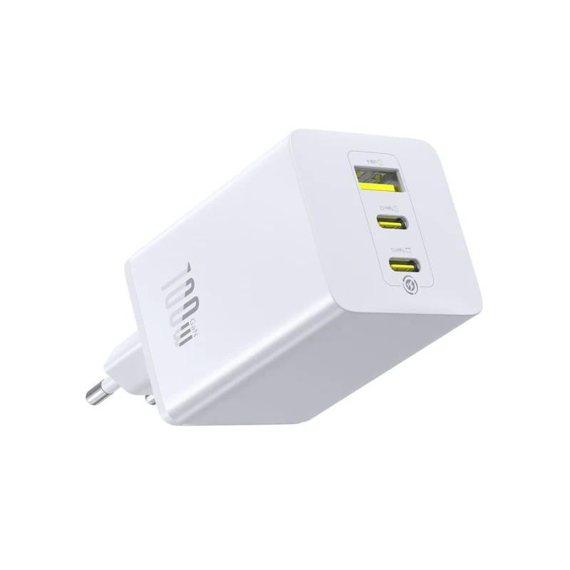 Nabíječka do sítě Baseus EnerFill FE11 100W 2xUSB-C, 1xUSB, bílá