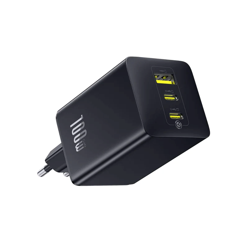 Nabíječka do sítě Baseus EnerFill FE11 100W 2xUSB-C, 1xUSB, černá