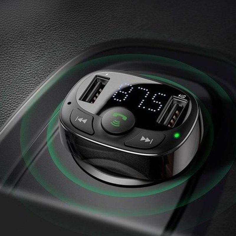 Bluetooth MP3 FM Transmiter Baseus CCTM-01 s nabíjením 2xUSB 3.4A, černá