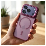 Case for iPhone 17 Pro Max / 18 Pro Max Forcell F-Protect Shadow Stand Premium compatible with MagSafe dark cherry