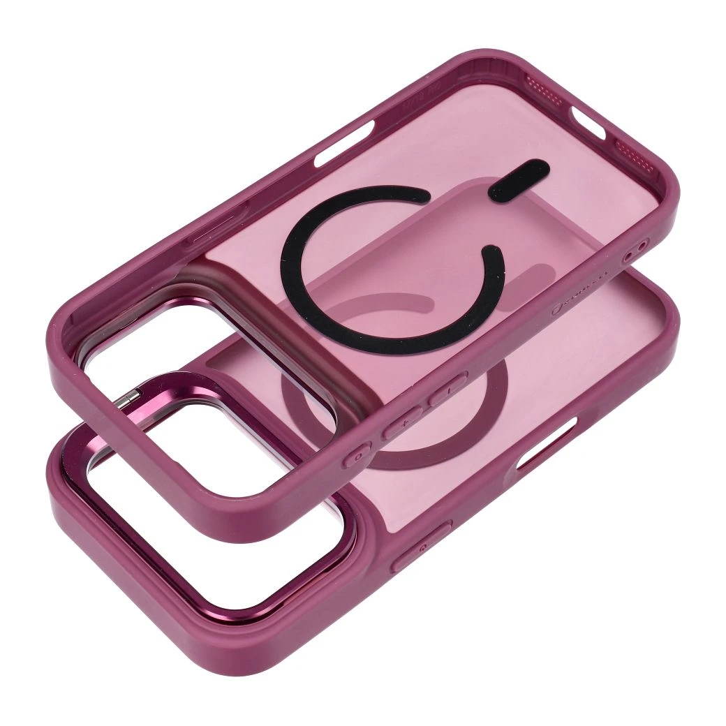 Case for iPhone 17 Pro Max / 18 Pro Max Forcell F-Protect Shadow Stand Premium compatible with MagSafe dark cherry