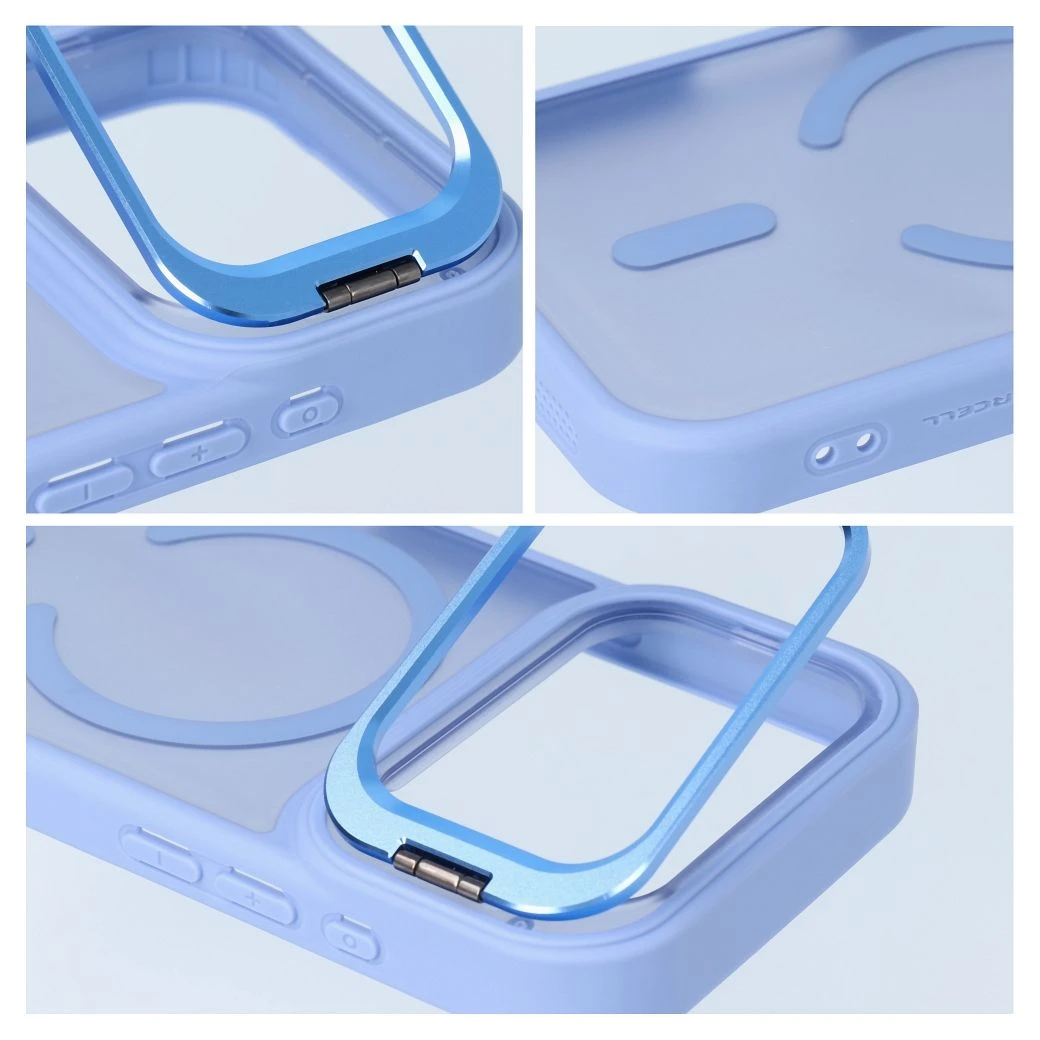 Case for iPhone 17 Pro Max / 18 Pro Max Forcell F-Protect Shadow Stand Premium compatible with MagSafe light blue