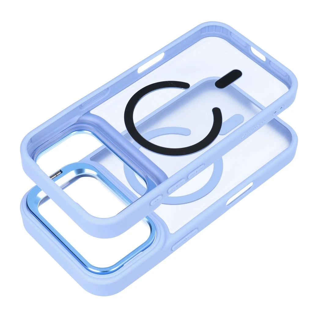 Case for iPhone 17 Pro Max / 18 Pro Max Forcell F-Protect Shadow Stand Premium compatible with MagSafe light blue