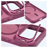 Case for iPhone 17 Pro / 18 Pro Forcell F-Protect Shadow Stand Premium compatible with MagSafe dark cherry