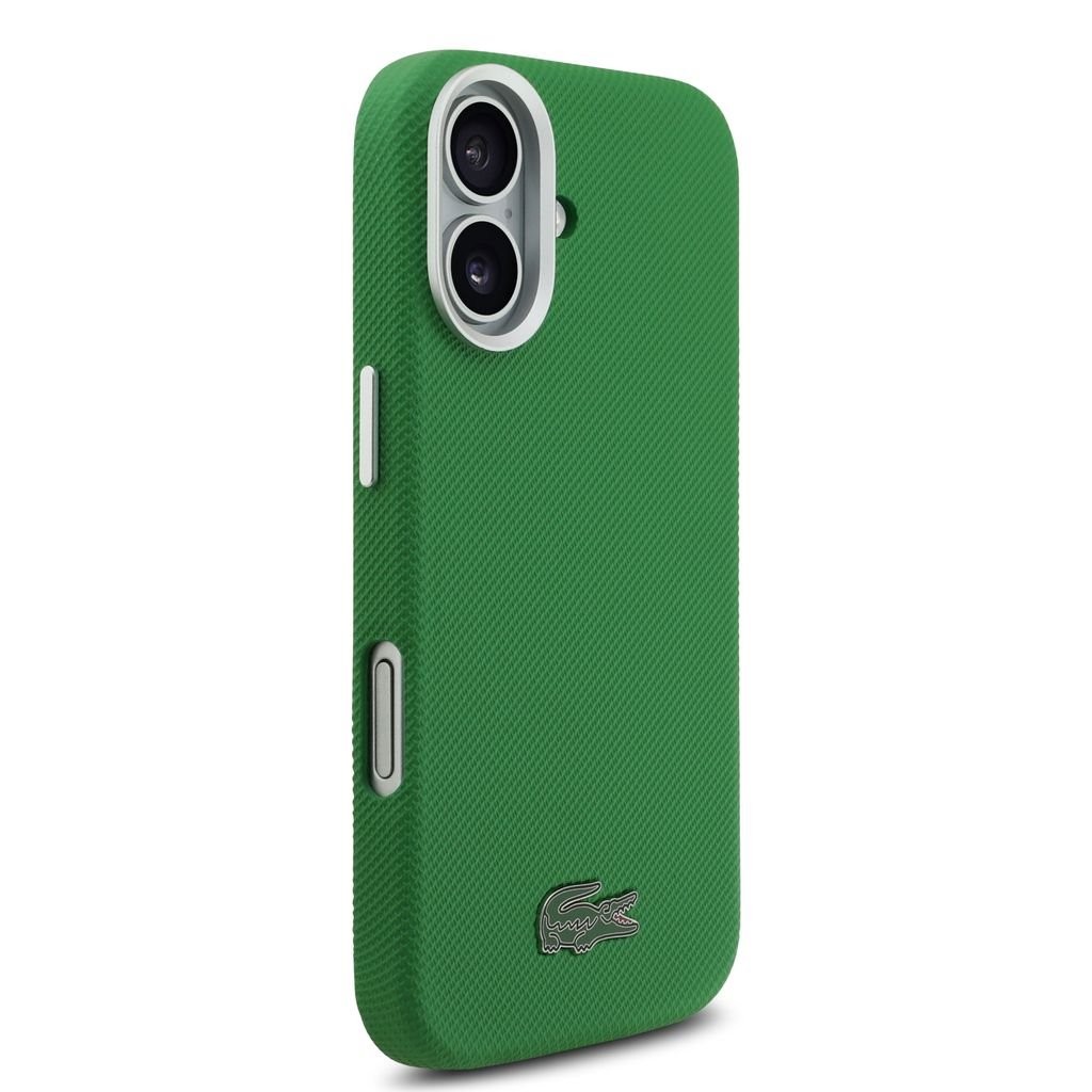 Zadní kryt Lacoste PVC Iconic Petit Pique Metal Logo MagSafe pro Apple iPhone 18 Pro Max, estragon