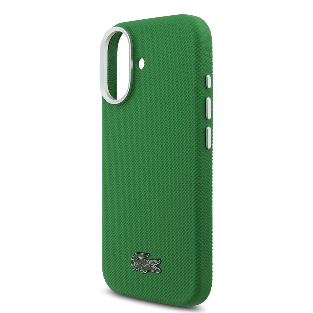 Zadní kryt Lacoste PVC Iconic Petit Pique Metal Logo MagSafe pro Apple iPhone 18 Pro Max, estragon