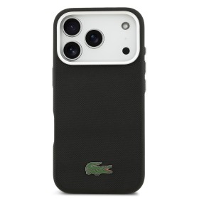 Lacoste PVC Iconic Petit Pique Metal Logo MagSafe Zadní Kryt pro iPhone 18 Pro Max Black