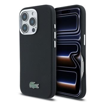 Zadní kryt Lacoste PVC Iconic Petit Pique Metal Logo MagSafe pro Apple iPhone 18 Pro Max, černá