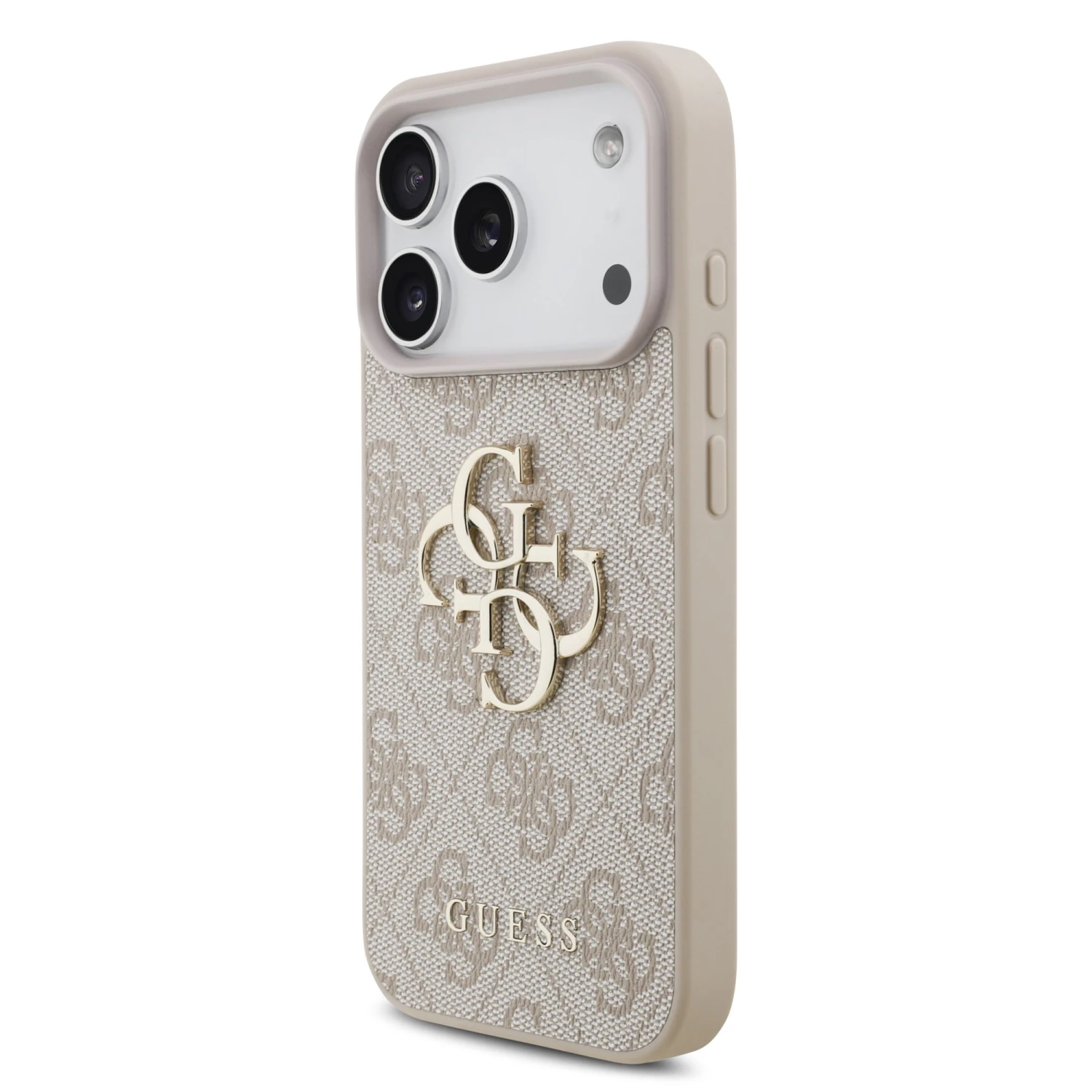 Guess PU 4G Metal Logo Zadní Kryt pro iPhone 18 Pro Pink