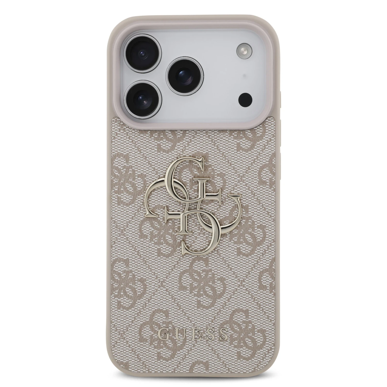 Guess PU 4G Metal Logo Zadní Kryt pro iPhone 18 Pro Pink