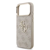 Guess PU Leather 4G Metal Logo Gold Frame Zadní Kryt pro iPhone 18 Pro Max Pink