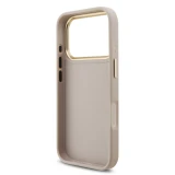 Guess PU Leather 4G Metal Logo Gold Frame Zadní Kryt pro iPhone 18 Pro Pink