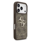 Zadní kryt Guess PU 4G Metal Logo Strap pro Apple iPhone 18 Pro Max, hnědá