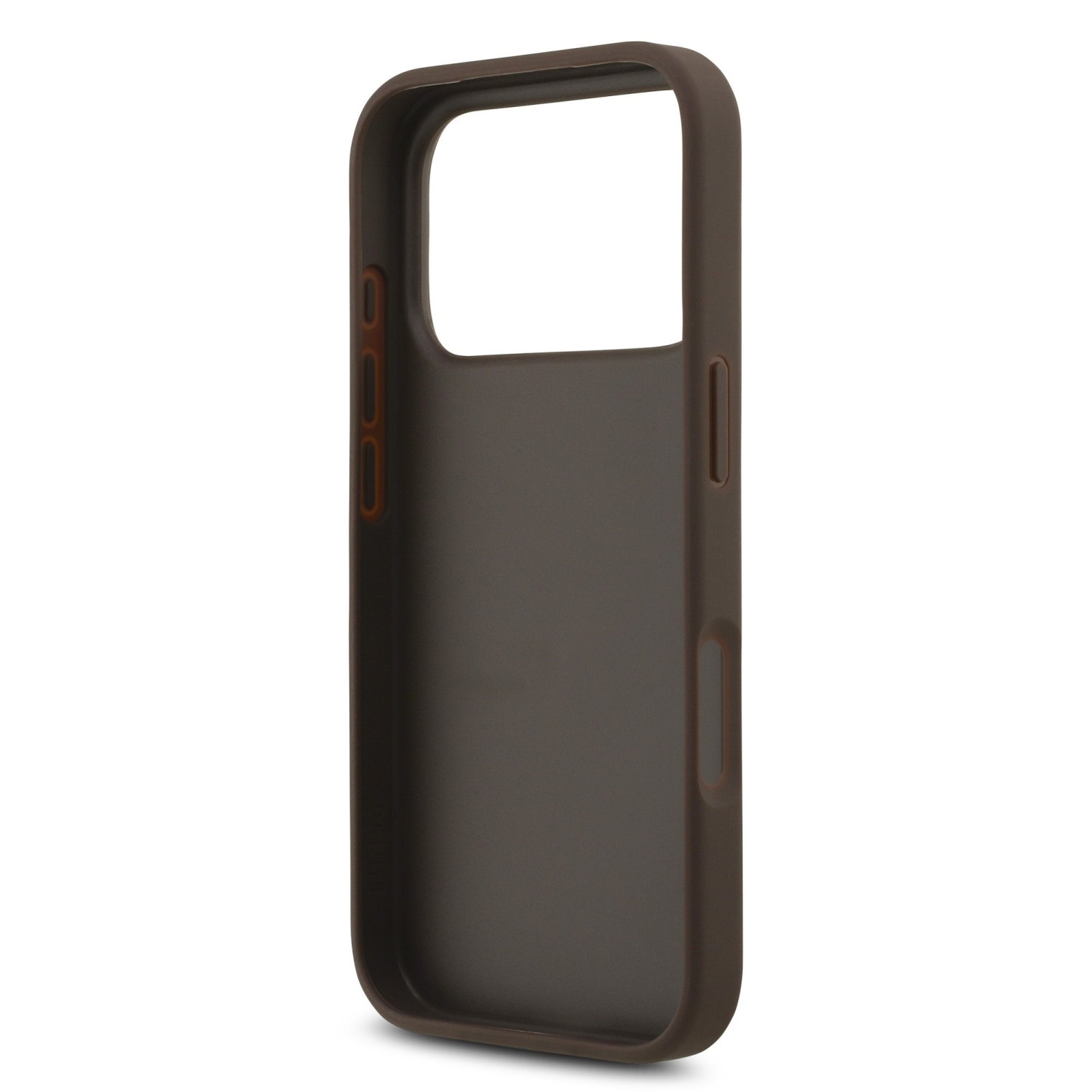 Zadní kryt Guess PU 4G Metal Logo Strap pro Apple iPhone 18 Pro Max, hnědá