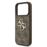 Zadní kryt Guess PU 4G Metal Logo Strap pro Apple iPhone 18 Pro, hnědá