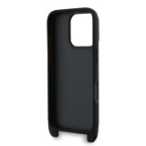 Zadní kryt Karl Lagerfeld Saffiano Crossbody Popruh Karl and Choupette pro Apple iPhone 18 Pro Max, černá