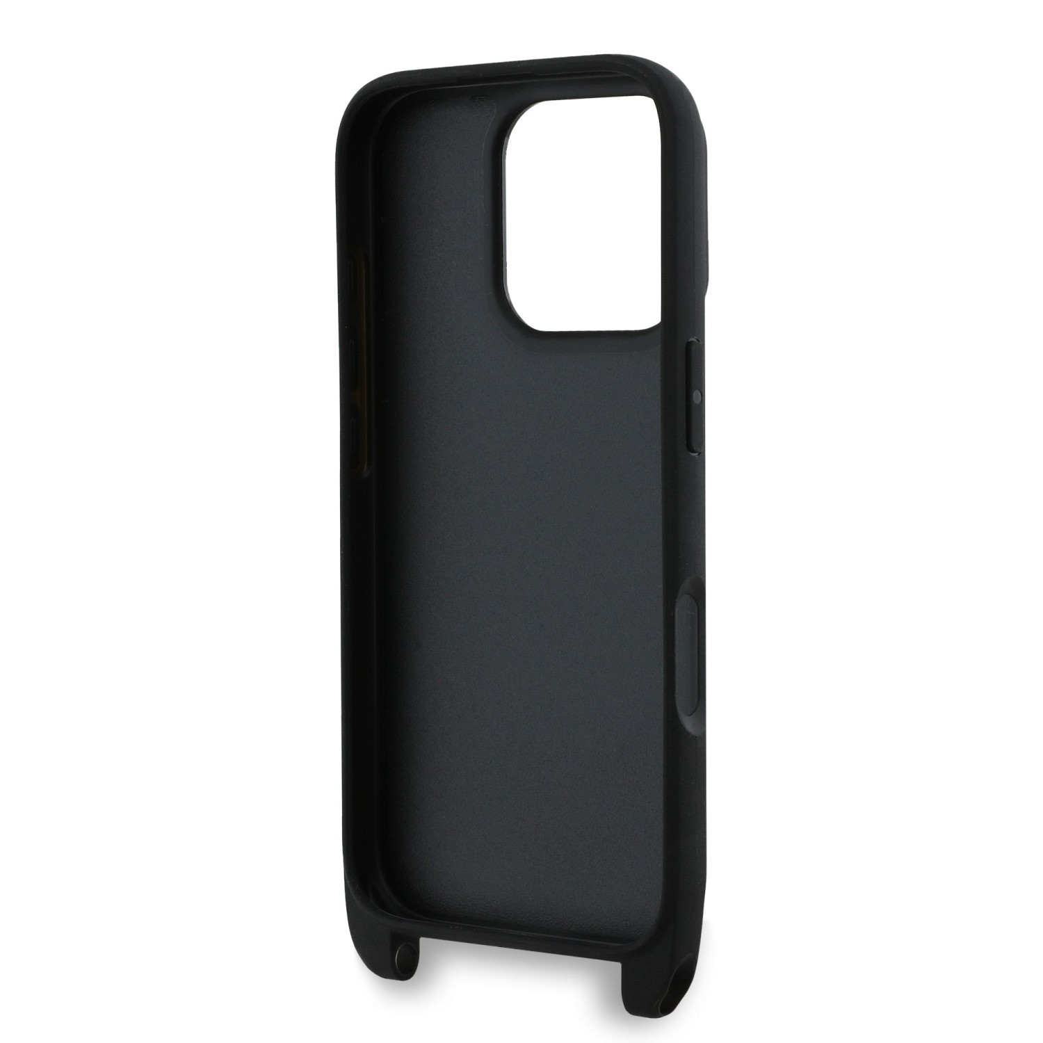 Zadní kryt Karl Lagerfeld Saffiano Crossbody Popruh Karl and Choupette pro Apple iPhone 18 Pro Max, černá