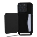 Zadní kryt Karl Lagerfeld Saffiano Crossbody Popruh Karl and Choupette pro Apple iPhone 18 Pro, černá